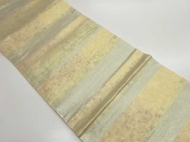 引箔横縞模様織出し名古屋帯